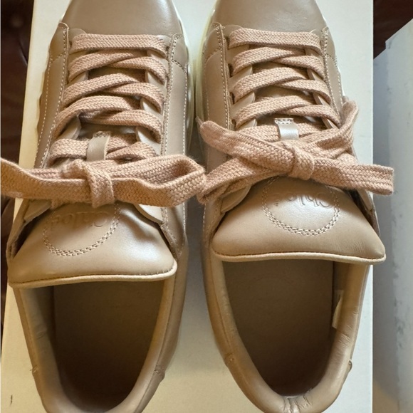 Chloe Lauren Tan Leather Sneakers - Picture 2 of 4